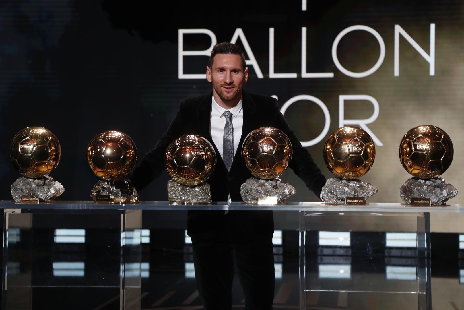 Lionel Messi's Ballon d'Or trophies